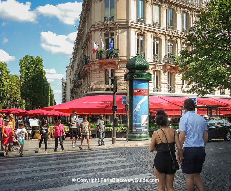 Hotel Barriere le Fouquet's Paris, above their famous brasserie with the cheery red awning