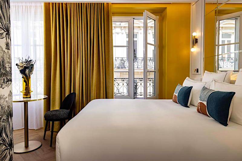 Guest room at Hotel La Canopée in Paris's 8th arrondissement