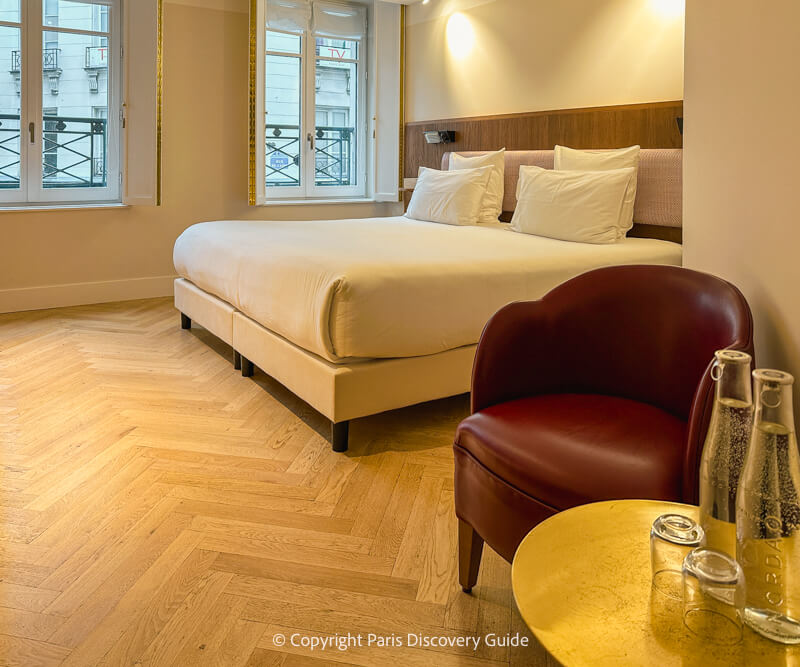 Spacious guestroom at Passage du Caire 