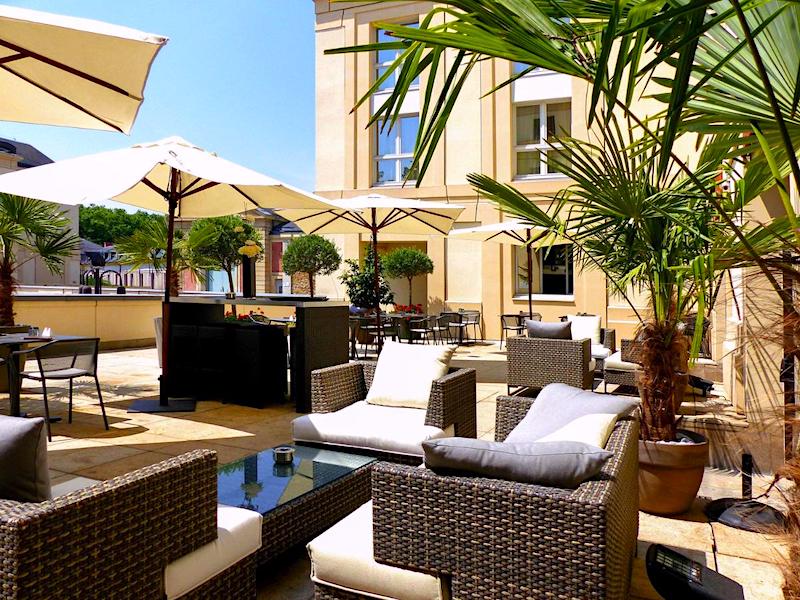 Terrace at Hotel Le Louis Versailles Chateau Terrace at Hotel Le Louis Versailles Chateau