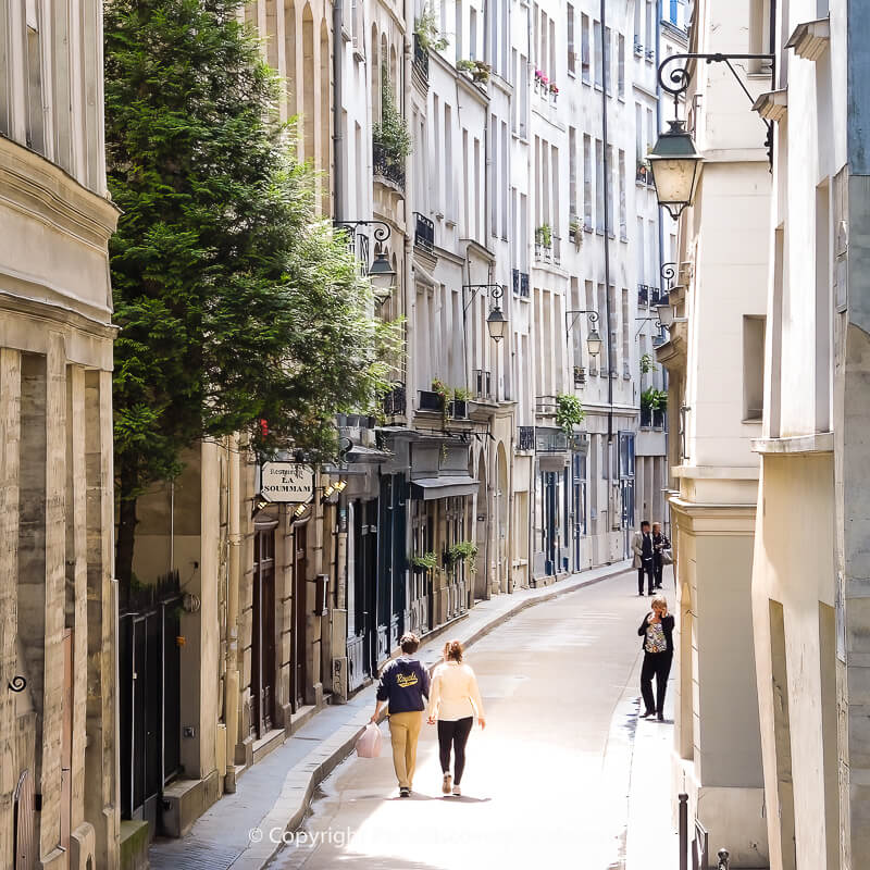 Quiet street in the Latin Quarter in Paris