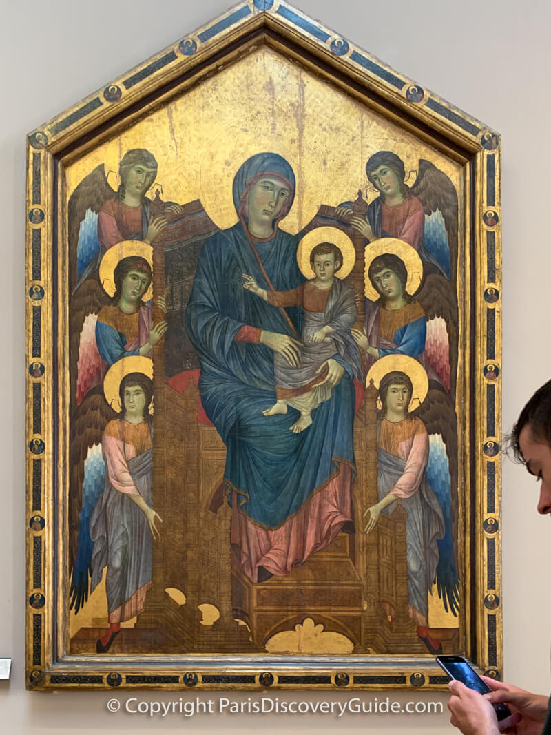 "The Madonna and Child in Majesty Surrounded by Angel" in the Louvre's Italian painting collection "The Madonna and Child in Majesty Surrounded by Angel" in the Louvre's Italian painting collection