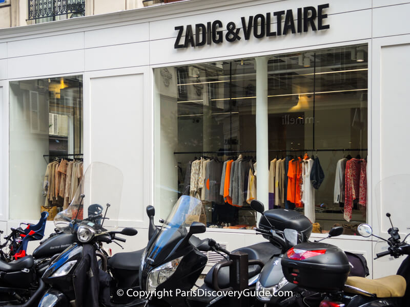 French designer Zadig & Voltaire boutique on Rue Pavée in the Marais French designer Zadig & Voltaire boutique on Rue Pavée in the Marais