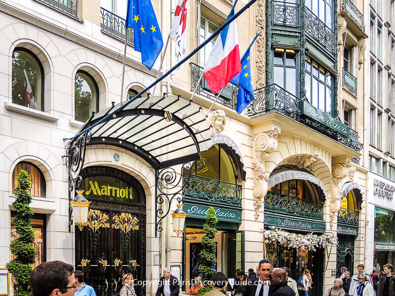 Paris Marriott Champs-Elysees Hotel and the onsite Guerlain perfumerie