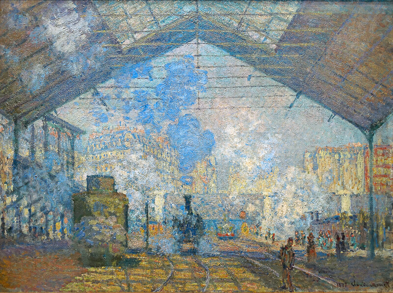 One of Monet's paintings of Gare Saint-Lazare (public domain) One of Monet's paintings of Gare Saint-Lazare (public domain)
