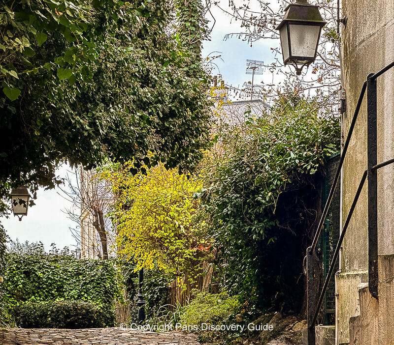 Leafy lane close to Hotel Particulier Montmartre