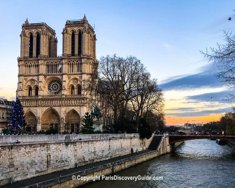 Notre Dame in late afternoon in December near Hôtel Henri IV Notre Dame in late afternoon in December near Hôtel Henri IV