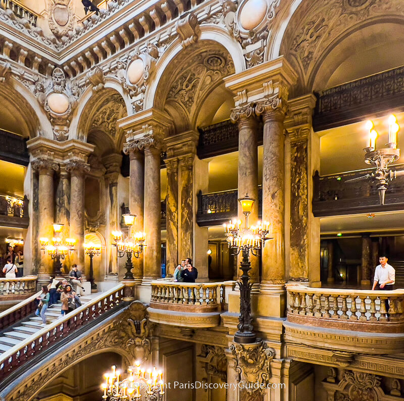 Staircase and balconies at Palais Garnier