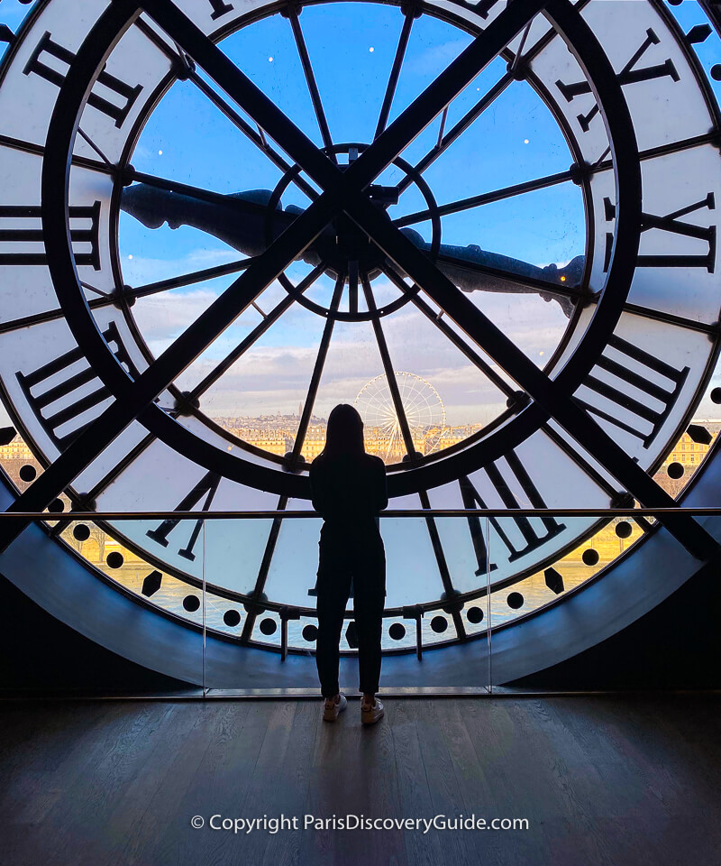 Fantastic city views from the clock at the top northeast corner of the Orsay Museum Fantastic city views from the clock at the top northeast corner of the Orsay Museum