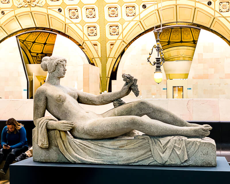 Art Nouveau tables, lamps, and vases in Orsay Museum