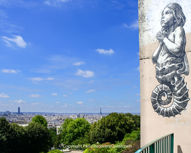 View of Paris skyliine from Parc de Belleville View of Paris skyliine from Parc de Belleville