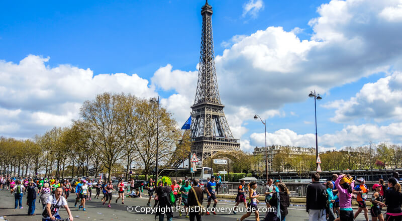 Paris Marathon - top April event - with Eiffel Tower in the background