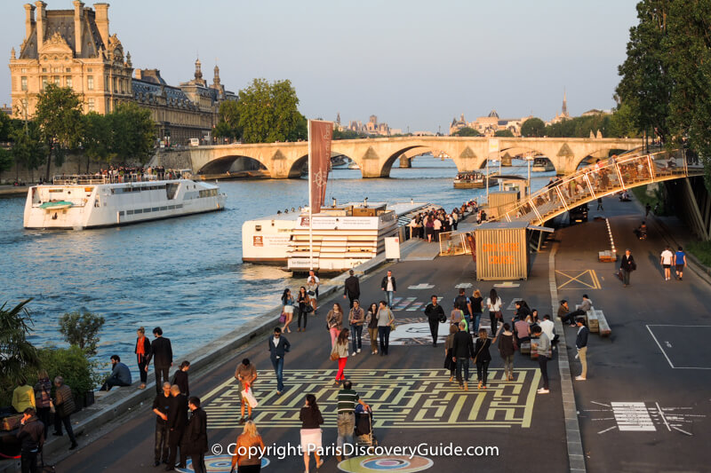 Games on the Left Bank near the Pont Royal bridge for Paris Plage