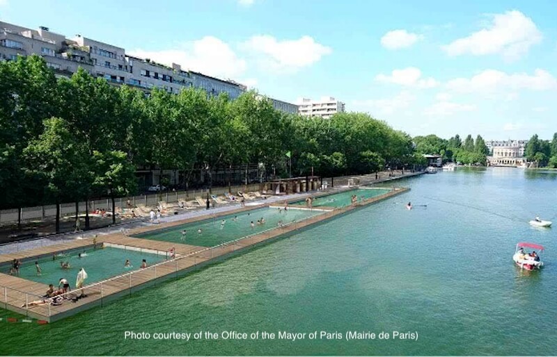 Paris Plages swimming pools on the Quai de Loire of the Canal de l'Ourcq - Photo courtesy of Mairie de Paris