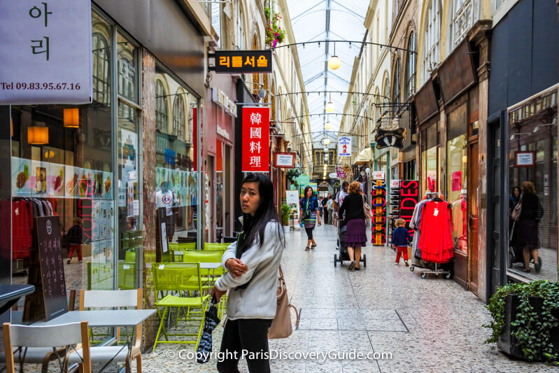 Korean boutiques in Passage Choiseul in Paris's Japanese/Korean district Korean boutiques in Passage Choiseul in Paris's Japanese/Korean district
