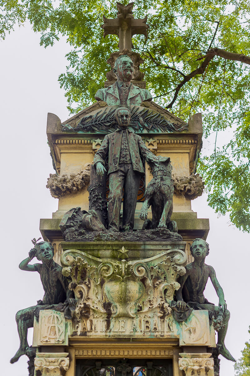 August Bain and Robert Bain on the family tomb  