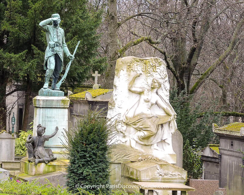Sculpture on tomb of Alexandre Falguiere