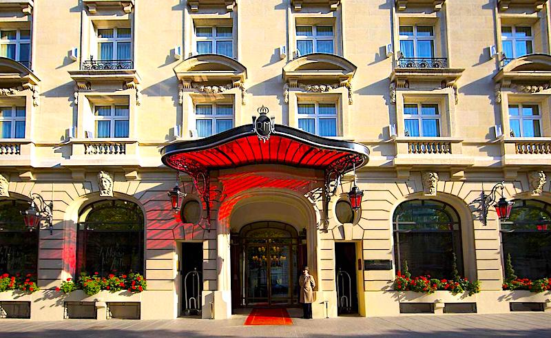 Front entrance of Le Royal Monceau Hotel