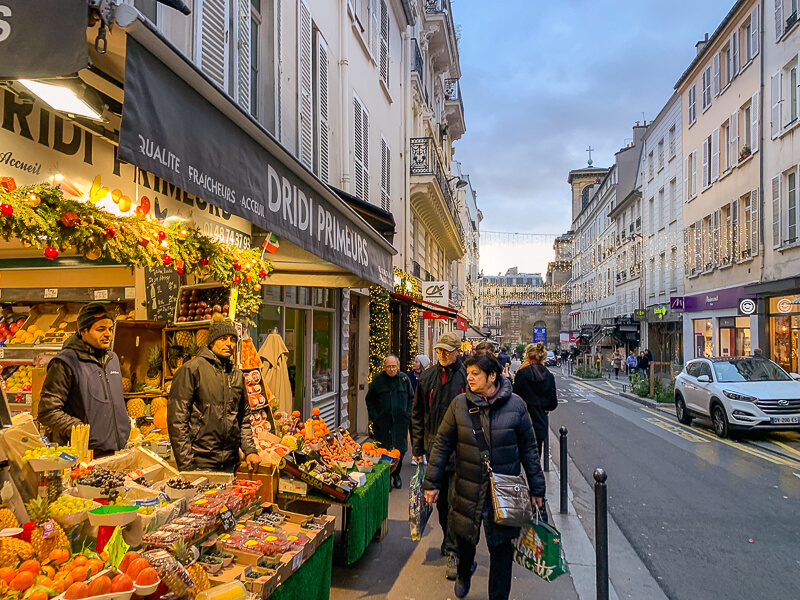 Product market on Rue des Martyrs Product market on Rue des Martyrs