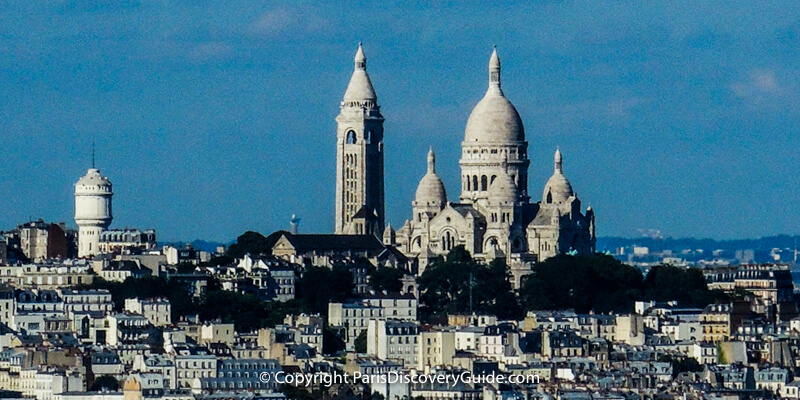 View of Sacre Coeur and Montmartre from the Eiffel Tower's second level View of Sacre Coeur and Montmartre from the Eiffel Tower's second level