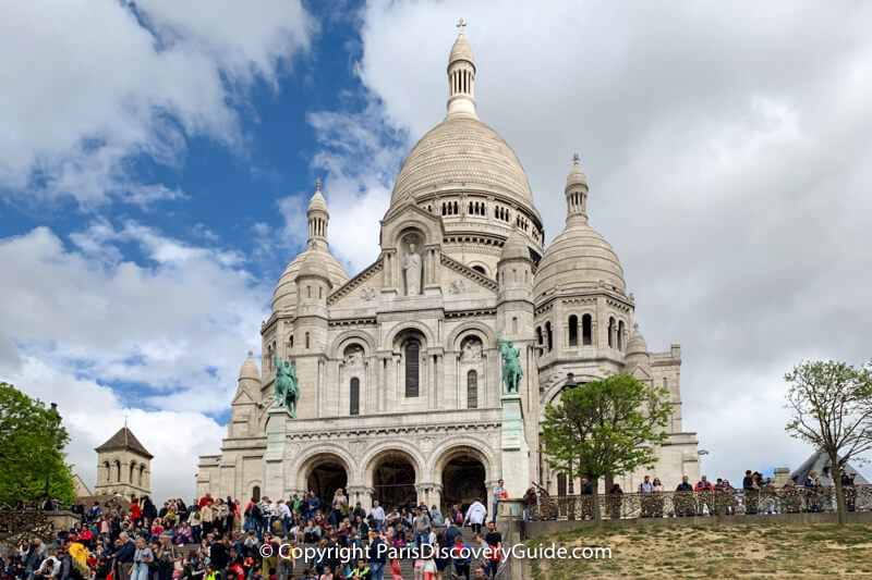 Sacre Coeur Basilica in Montmartre on the highest peak in Paris