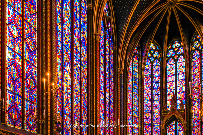 Stained glass windows in Sainte Chapelle Stained glass windows in Sainte Chapelle