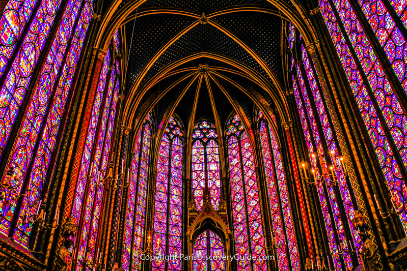 Medieval stained glass windows in Sainte Chapelle Medieval stained glass windows in Sainte Chapelle