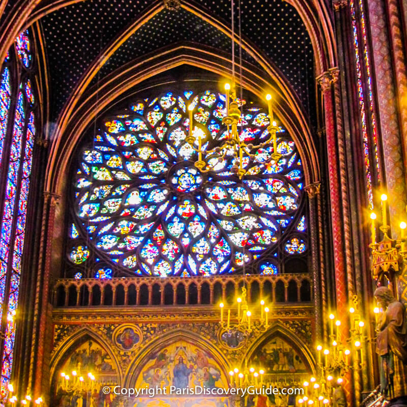 Rose window at west end of Sainte Chapelle Rose window at west end of Sainte Chapelle