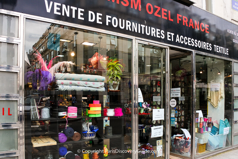 Fabric and trim wholesale store in the Sentier neighborhood