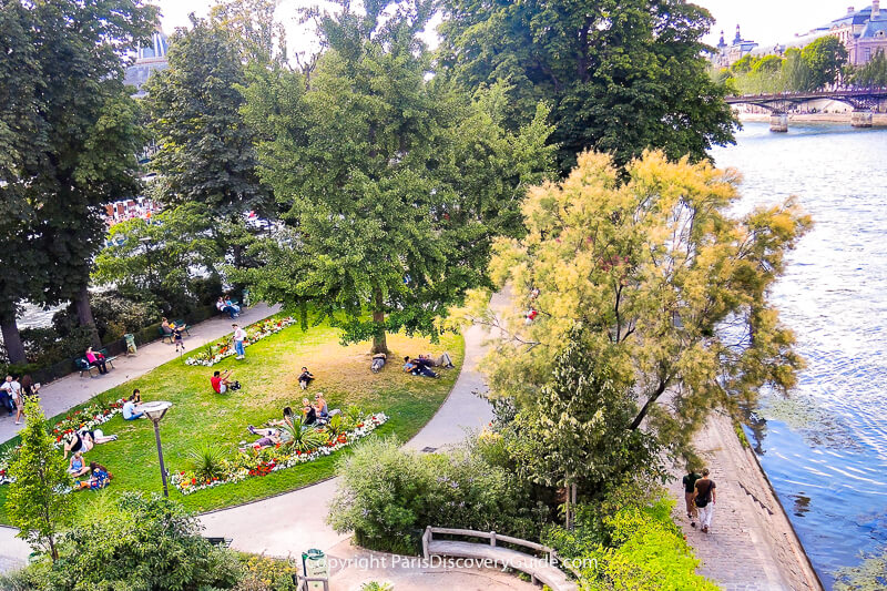 Square du Vert-Galant on Ile de la Cité in Paris Square du Vert-Galant on Ile de la Cité in Paris