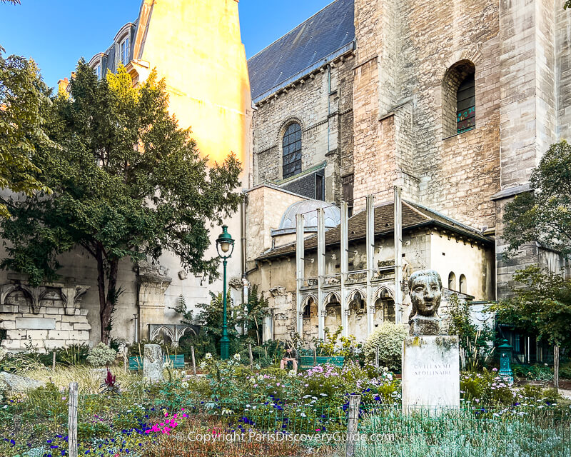 Pablo Picasso's sculpture of his friend Guillaume Apollinaire next to Eglise Saint-Germain