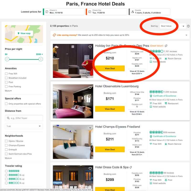 TripAdvisor Paris, France deals