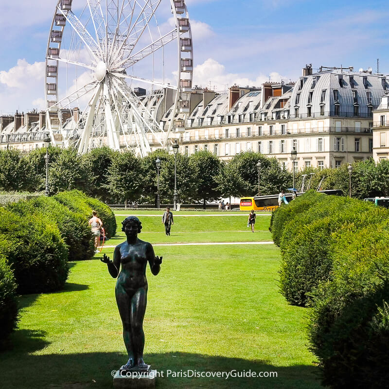 View of Sacre Coeur and Montmartre from the ferris wheel in Tuileries Garden View of Sacre Coeur and Montmartre from the ferris wheel in Tuileries Garden