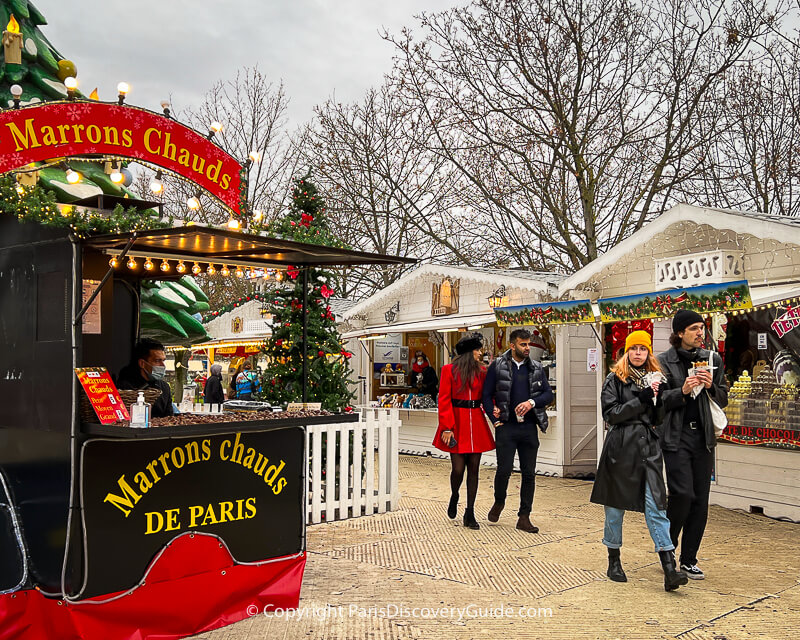 Tuileries Christmas Market on a cold, drizzly afternoon