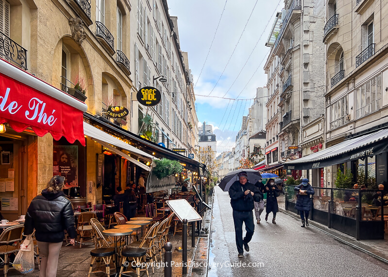 Rue de Seine in Saint Germain after a December afternoon shower