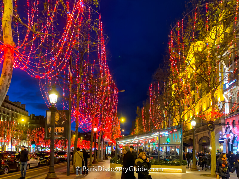Christmas lights along Champs Elysees in Paris