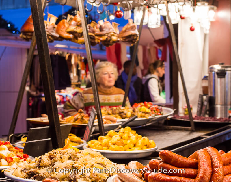 Alsacian specialties at a restaurant in the La Defense Christmas Market