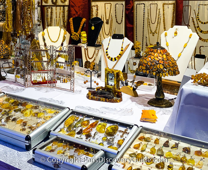 Amber and silver jewelry from Poland at the La Defense Christmas Market