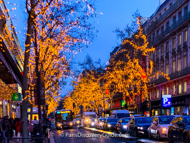 Christmas lights in Paris neighborhoods