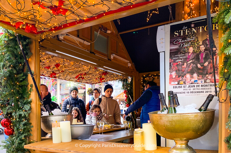 Champagne bar at the Abbesses Christmas Market