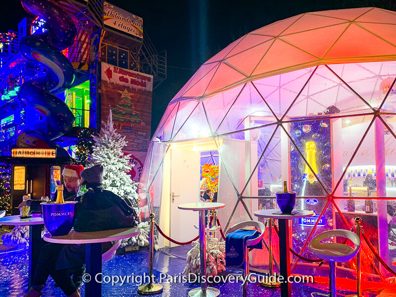 Champagne igloo at Tuileries Garden Christmas Market