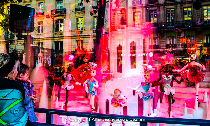 Galeries Lafayette Christmas display in store window Galeries Lafayette Christmas display in store window