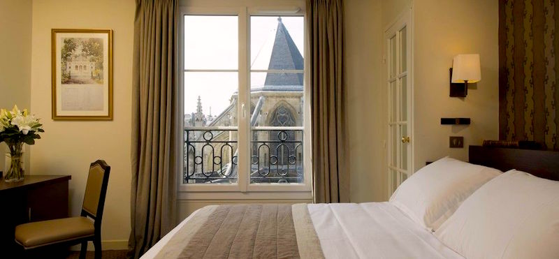View from guestroom at Hôtel Henri IV in the Latin Quarter View from guestroom at Hôtel Henri IV in the Latin Quarter