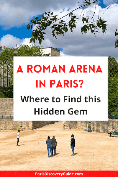 Game of boules in Arenes de Lutece, historic Roman arena in the Latin Quarter in Paris