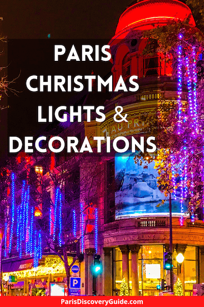 Paris Christmas lights along Boulevard Haussmann near Au Printemps department store