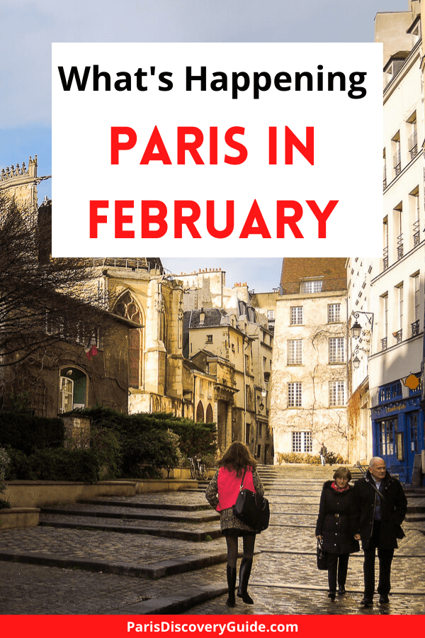 Quiet street in the Marais neighborhood in Paris in February