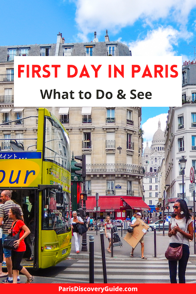 Tour bus in Montmartre near Sacre Coeur