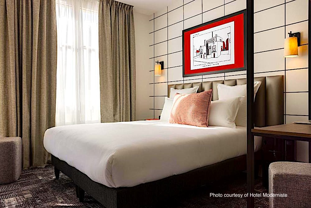 Guestroom at Hotel Moderniste - Photo courtesy of Hotel Moderniste Guestroom at Hotel Moderniste - Photo courtesy of Hotel Moderniste
