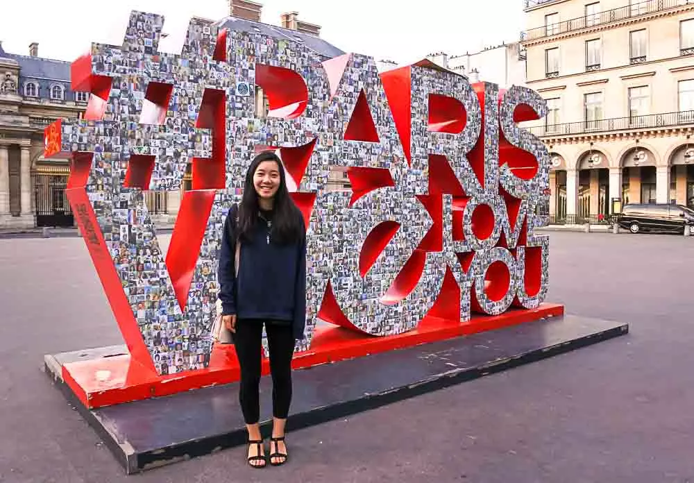 The City of Paris Loves Visitors sign in Paris, France