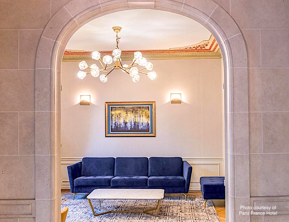 Lobby seating at the Paris France Hotel Lobby seating at the Paris France Hotel